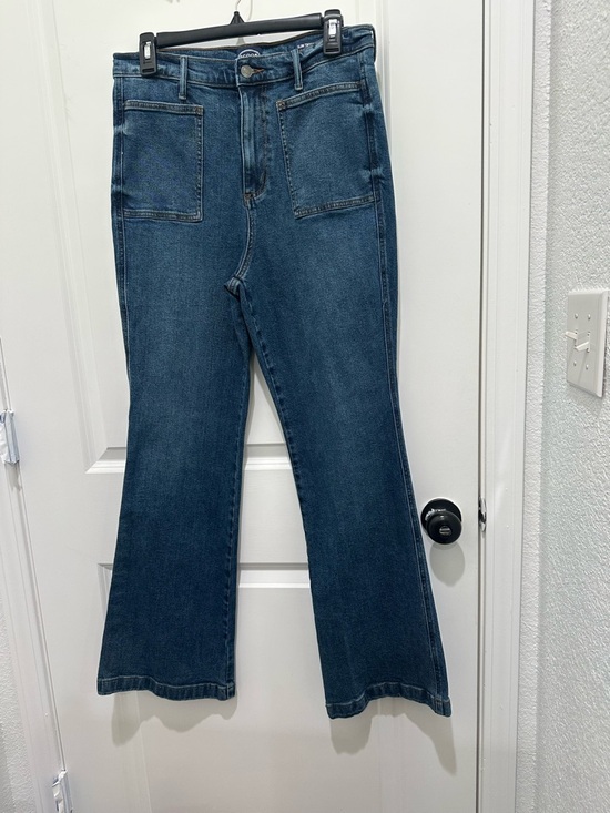 Scoop Denim - SCOOP Women's High-Rise Wide-Leg Jeans - Dark Blue SZ 10